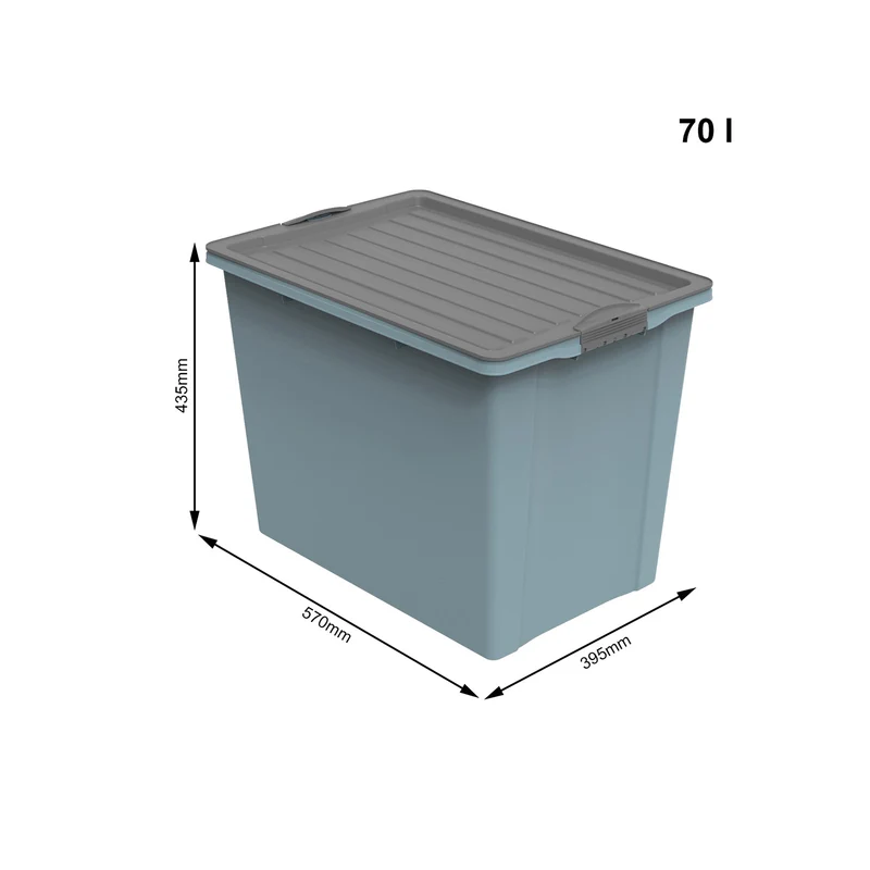 Stapelbox mit Rollen DIN A3, 70 l COMPACT ECO