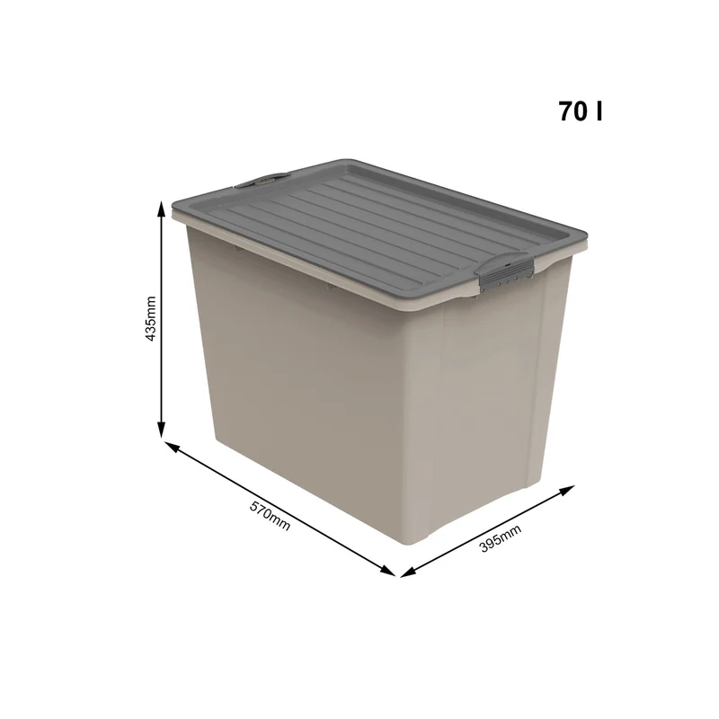 Stapelbox mit Rollen DIN A3, 70 l COMPACT ECO