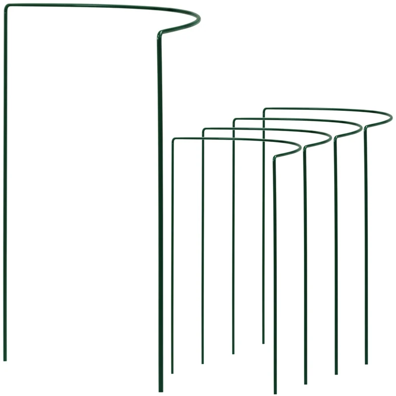 Pflanzenstütze halbrund - Ø 38 cm - 60 cm hoch - aus 4mm kunststoffummantelten Draht - Für den Garten - Metal - Buschstütze - Staudenstütze - Pflanzbogen Staudenhalter Rankhilfe Pflanzenring