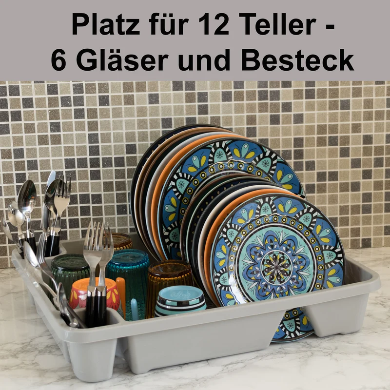 Geschirrständer 48x38cm Ablauf Abtropfständer Abtropfgestell Geschirrabtropfkorb