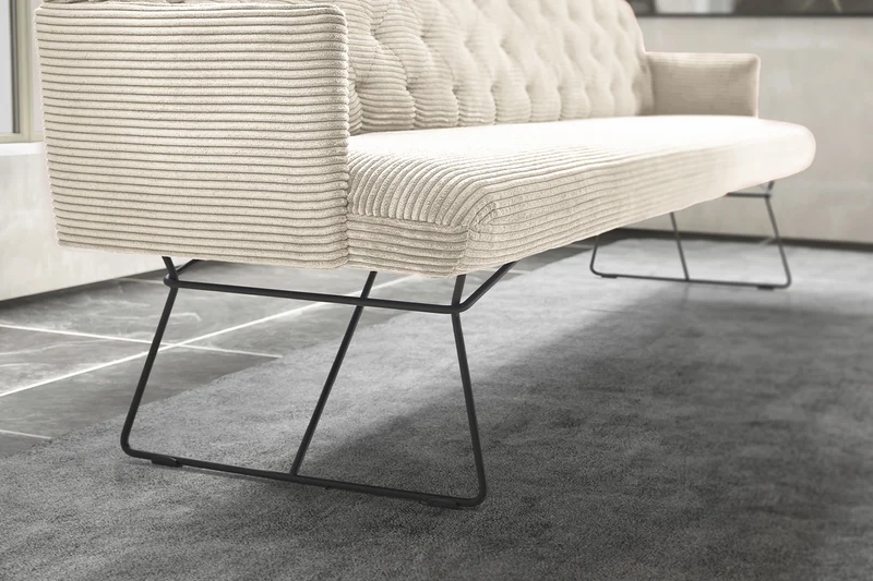 KAWOLA Esszimmerbank CHARME Cord cremeweiß