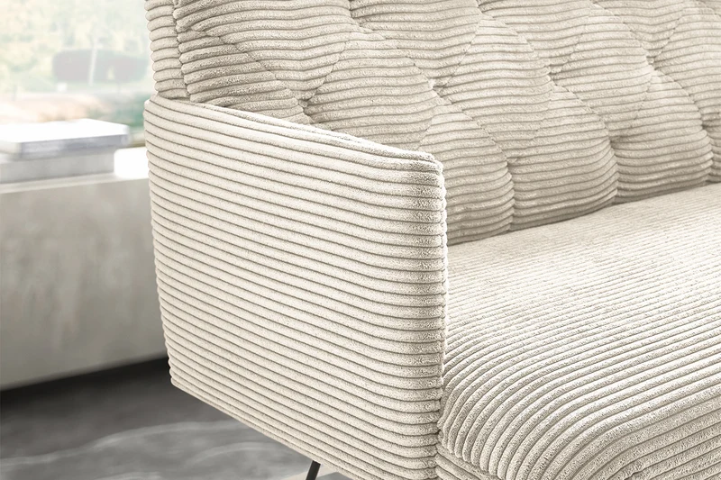 KAWOLA Esszimmerbank CHARME Cord cremeweiß