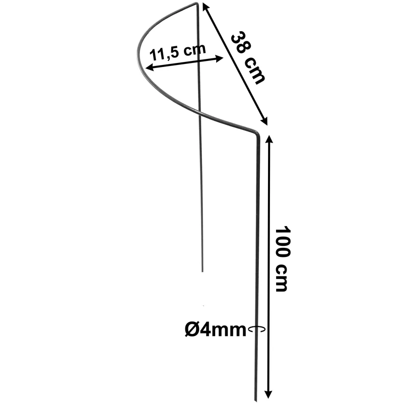 Edelstahl Pflanzenstütze Staudenstütze halbrund - Ø 38 cm - 100 cm hoch aus 4mm Edelstahl Draht - Für den Garten - Metall - Buschstütze - Staudenstütze - Pflanzbogen Staudenhalter Rankhilfe Pflanzenring