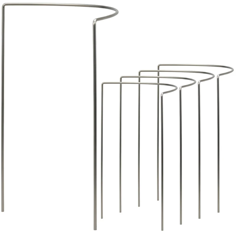 Edelstahl Pflanzenstütze Staudenstütze halbrund - Ø 38 cm - 70 cm hoch aus 4mm Edelstahl Draht - Für den Garten - Metal - Buschstütze - Staudenstütze - Pflanzbogen Staudenhalter Rankhilfe Pflanzenring