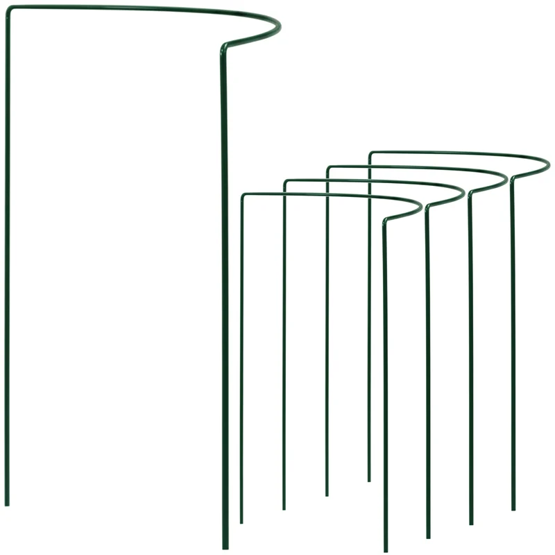 Pflanzenstütze Staudenstütze halbrund - Ø38 cm - 70 cm hoch aus 4mm kunststoffummantelten Draht - Für den Garten - Metal - Buschstütze - Staudenstütze - Pflanzbogen Staudenhalter Rankhilfe Pflanzenring