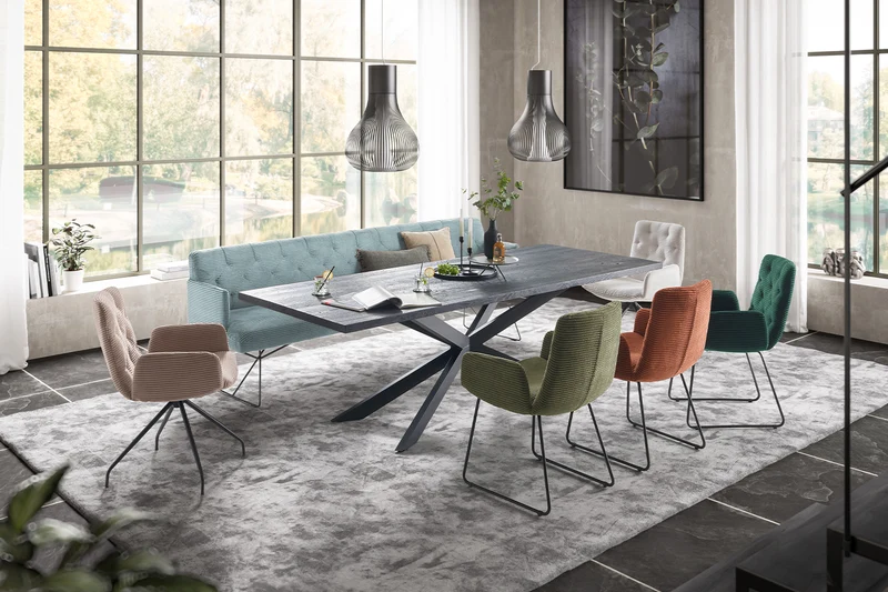 KAWOLA Esszimmerbank CHARME Cord hellblau