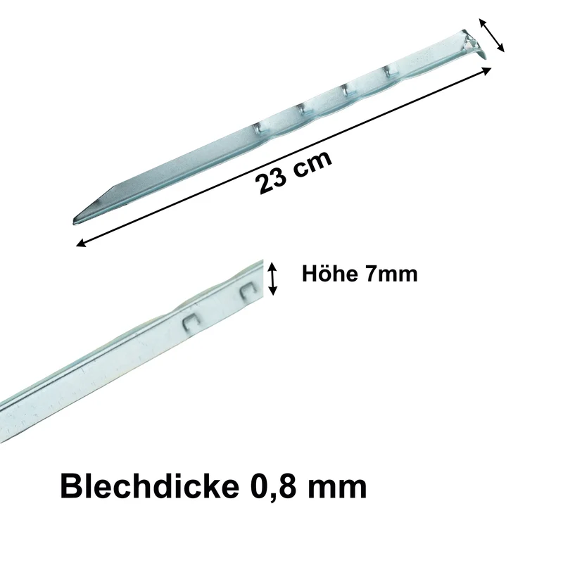 10 Stück Stahl Hering 23 cm - gerippter V-Profil - Sandhering Zelthering weiche feuchte Boden Zeltnagel Zeltpflock Erdspieß Camping Zubehör Outdoor Set