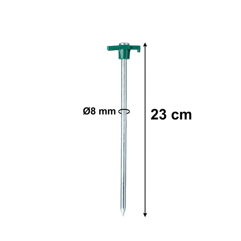 10 Stück Stahl Hering 25 cm - rundes Profil Ø8mm - Felsnagel Zelthering harter Boden Zeltnagel Zeltpflock Erdspieß Camping Zubehör Outdoor Set