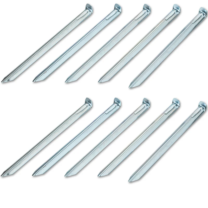 10 Stück Stahl Hering 30 cm - V-Profil - Zelthering weiche feuchte Boden Zeltnagel Zeltpflock Erdspieß Camping Zubehör Outdoor Set