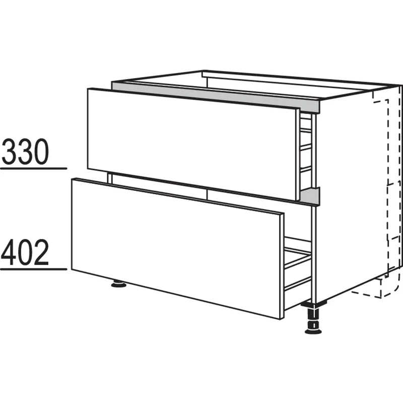 nobilia XL-Kochstellenschrank für Panorama-Kochfeldabzug mit vertikalem Motor NKMP2A100-X 100 cm