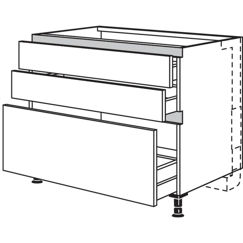 nobilia XL-Kochstellenschrank für Panorama-Kochfeldabzug mit vertikalem Motor NKMP2SA100-X 100 cm