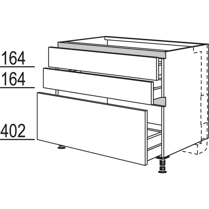 nobilia XL-Kochstellenschrank für Panorama-Kochfeldabzug mit vertikalem Motor NKMP2SA100-X 100 cm