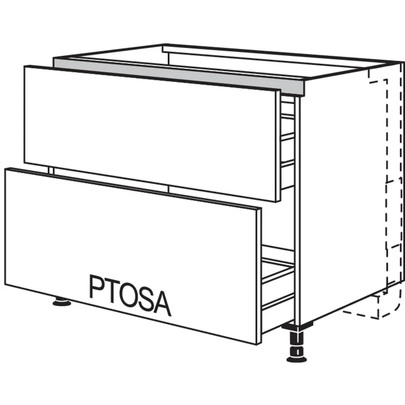 nobilia XL-Kochstellenschrank für Panorama-Kochfeldabzug mit vertikalem Motor LKMP2A100-X 100 cm