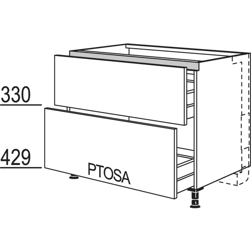 nobilia XL-Kochstellenschrank für Panorama-Kochfeldabzug mit vertikalem Motor LKMP2A100-X 100 cm