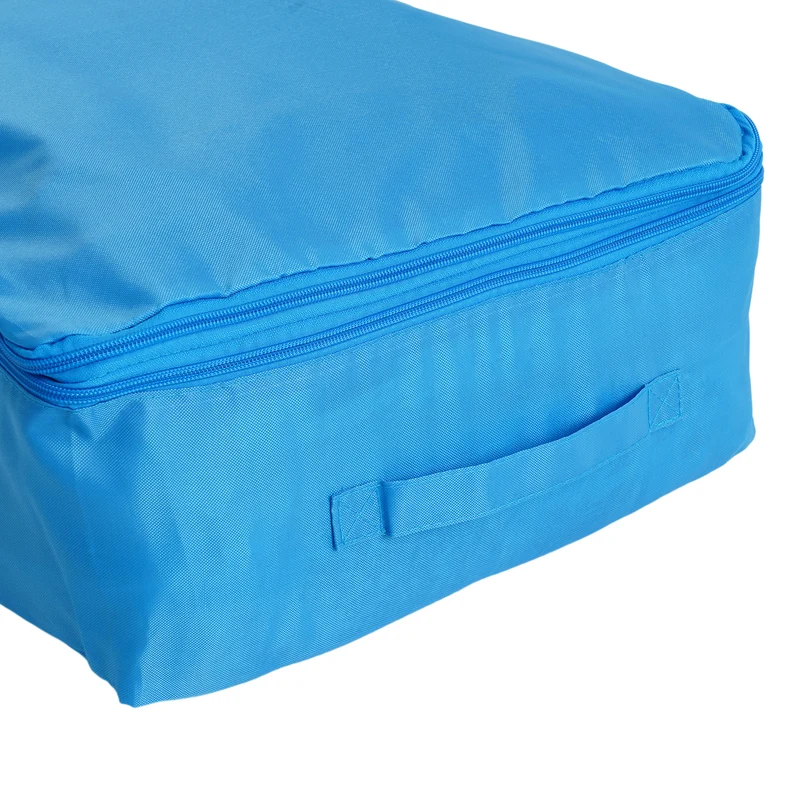 Faltbare Aufbewahrungstasche aus Oxford-Gewebe mit Reißverschluss, 51x37x40cm, Seeblau