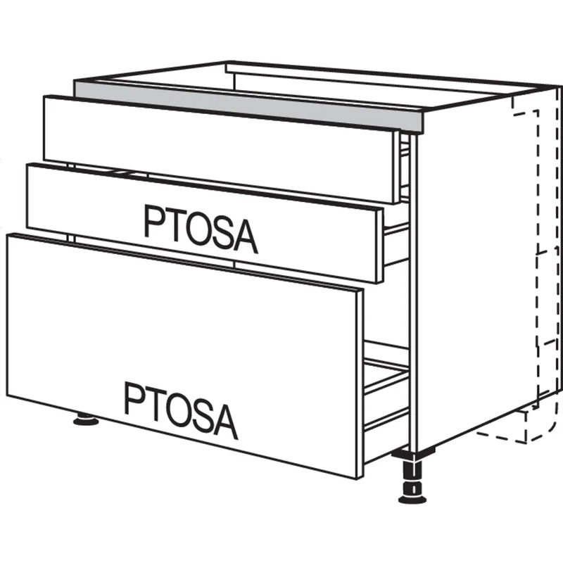 nobilia XL-Kochstellenschrank für Panorama-Kochfeldabzug mit vertikalem Motor LKMP2SA100-X 100 cm