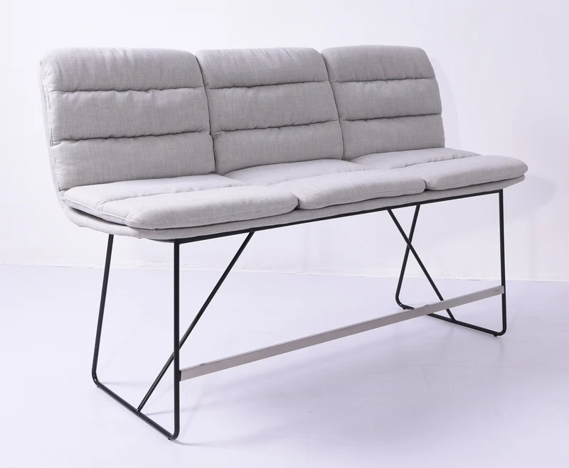 KAWOLA Thekenbank Vince Stoff hellgrau B/H/T: 180x110x56cm