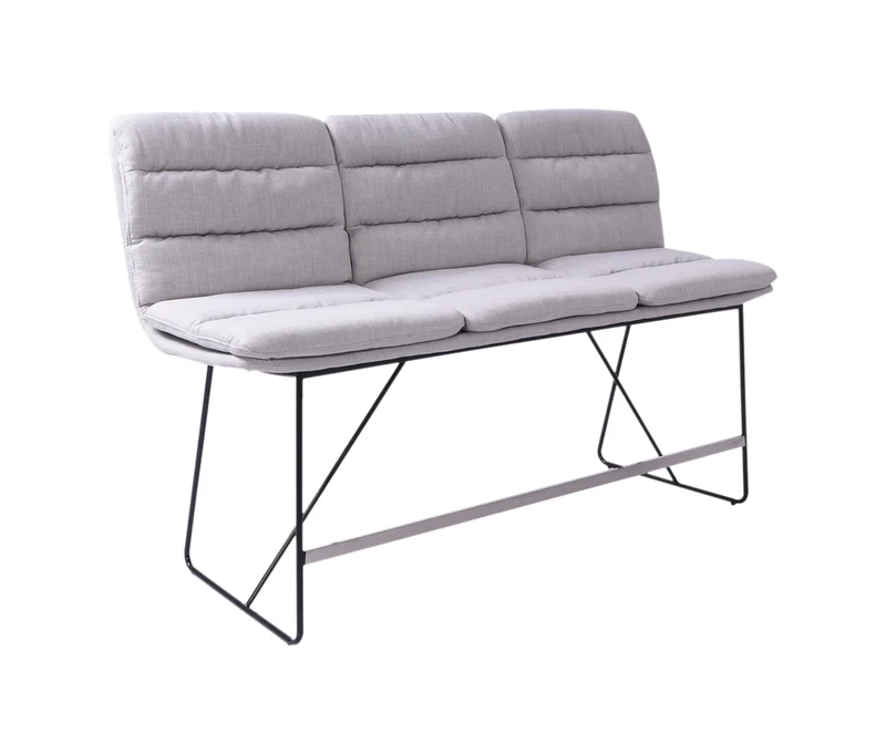KAWOLA Thekenbank Vince Stoff hellgrau B/H/T: 180x110x56cm