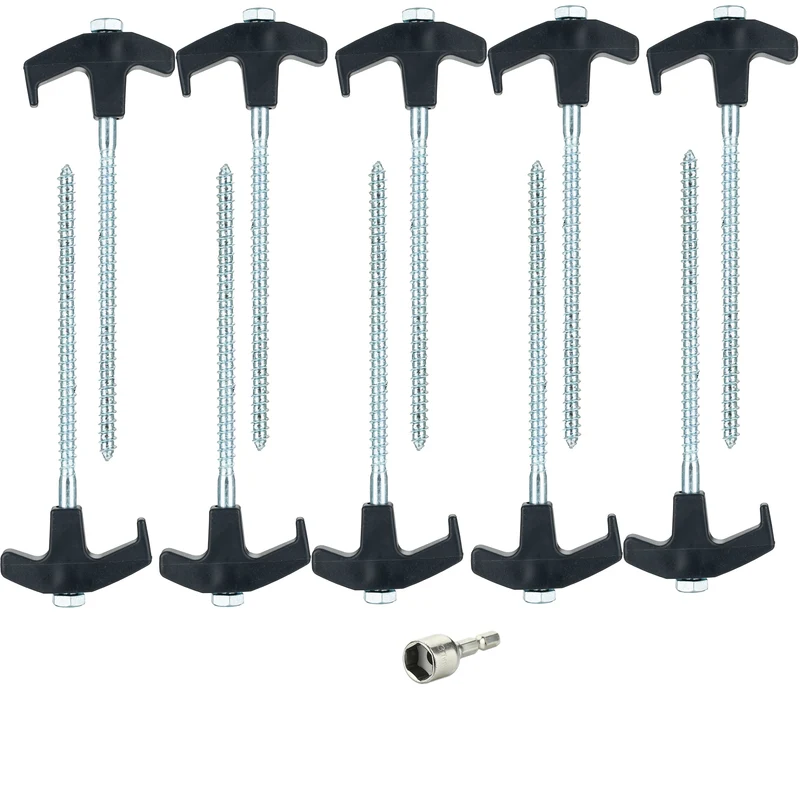 10 Stück Stahl Schraubhering 18 cm - Hering Zelthering Spiralhering harter oder weicher Boden Zeltnagel Zeltpflock Erdspieß Camping Zubehör Outdoor Set