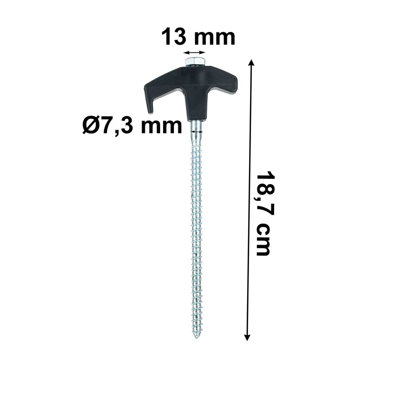 10 Stück Stahl Schraubhering 18 cm - Hering Zelthering Spiralhering harter oder weicher Boden Zeltnagel Zeltpflock Erdspieß Camping Zubehör Outdoor Set