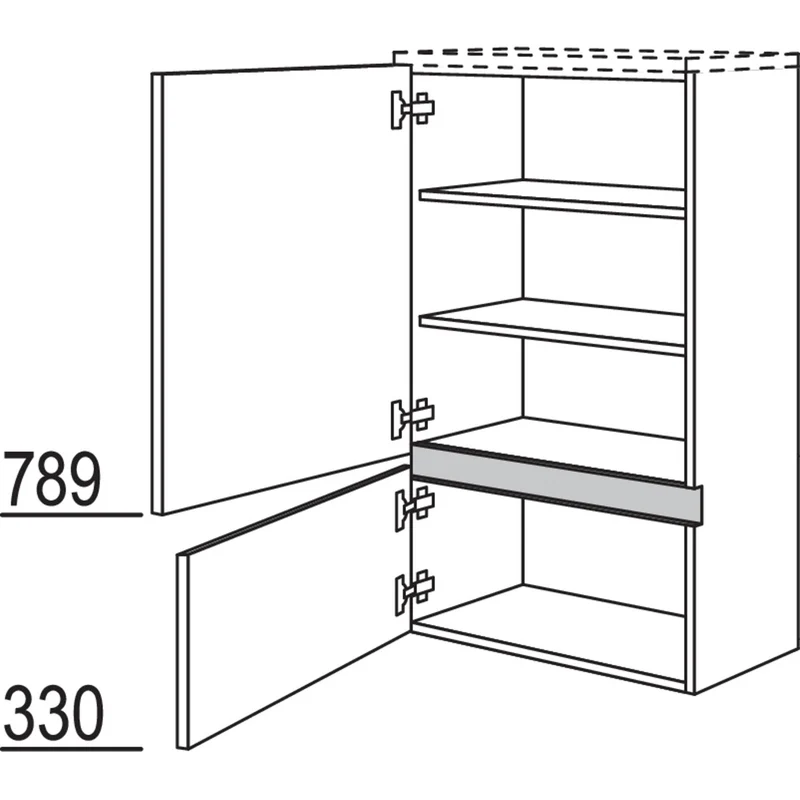 nobilia Midischrank NBM2T50-115 50 cm