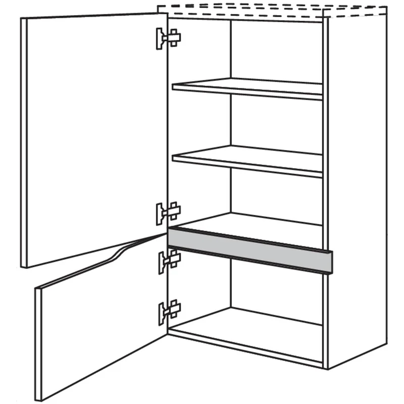 nobilia Abschluss-Midischrank Curve NBM2TAC45-115 45 cm