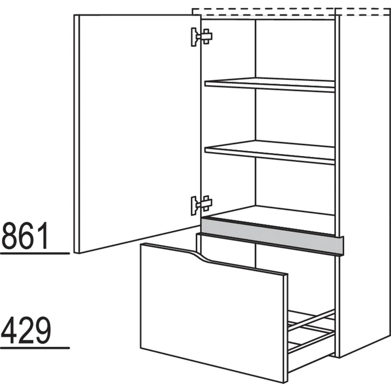 nobilia Abschluss-Midischrank Curve NBMAAC45-130 45 cm
