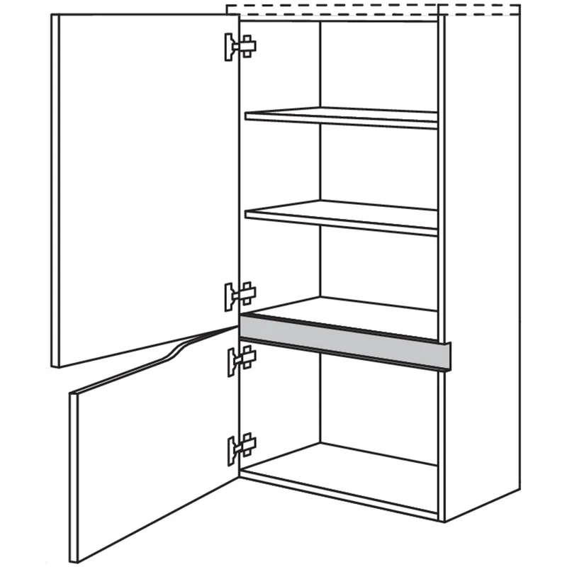 nobilia Abschluss-Midischrank Curve NBM2TAC45-130 45 cm