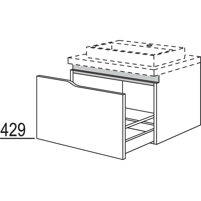 nobilia Abschluss-Waschtischschrank Curve NBWAAC90-43 90 cm