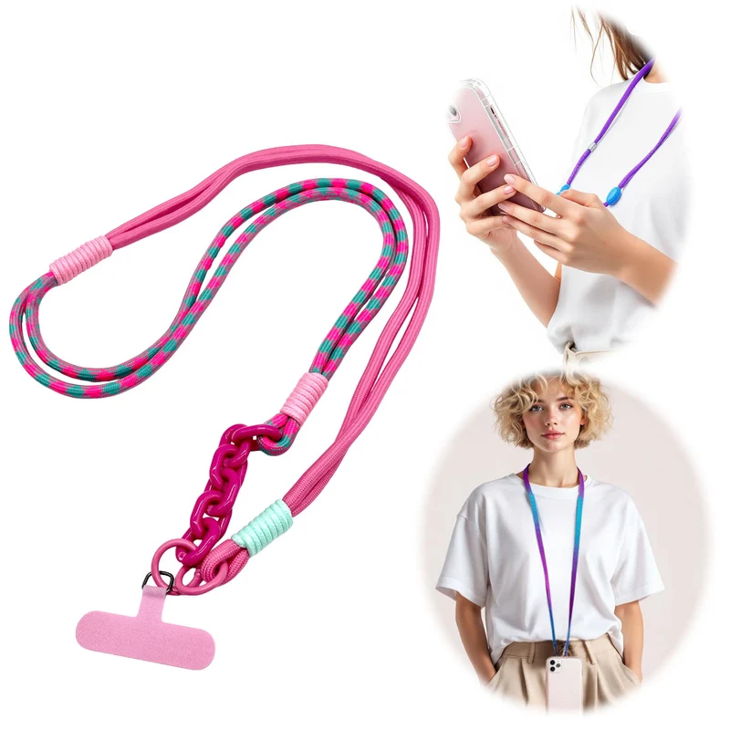 Crossbody Handykette Ibiza Pink Türkis Rosa mit Universalpad zum Umhängen Smartphones