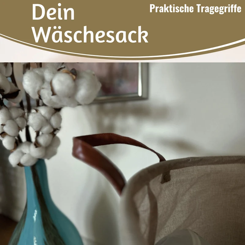 Wäschesack Wäschekorb Vintage Home 62L Faltbar Wäschesammler Wäschetruhe
