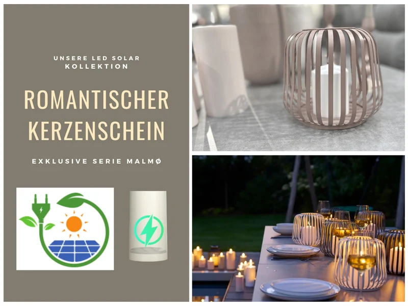 Solar Outdoor LED Windlicht Lampe Sand 20cm Stumpenkerze Timer Metall Kunststoff