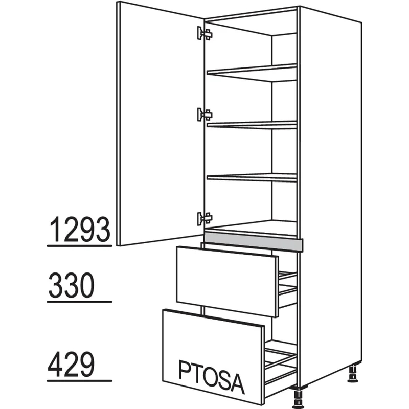 nobilia XL-Geschirr-/ Vorratsschrank LH2A30-1X 30 cm