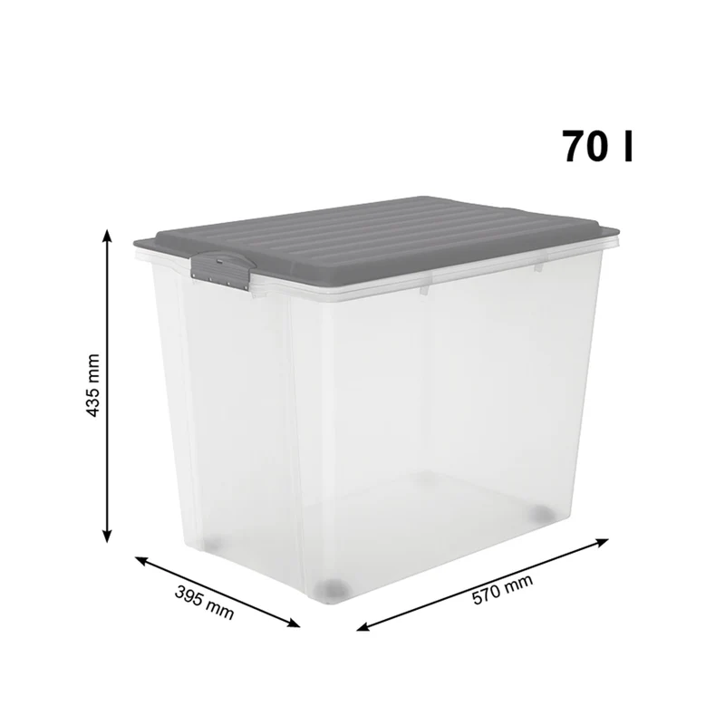 Stapelbox mit Rollen DIN A3, 70 l COMPACT