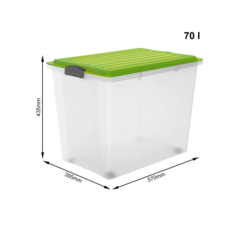 Stapelbox mit Rollen DIN A3, 70 l COMPACT