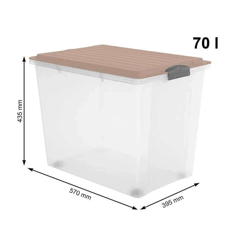 Stapelbox mit Rollen DIN A3, 70 l COMPACT