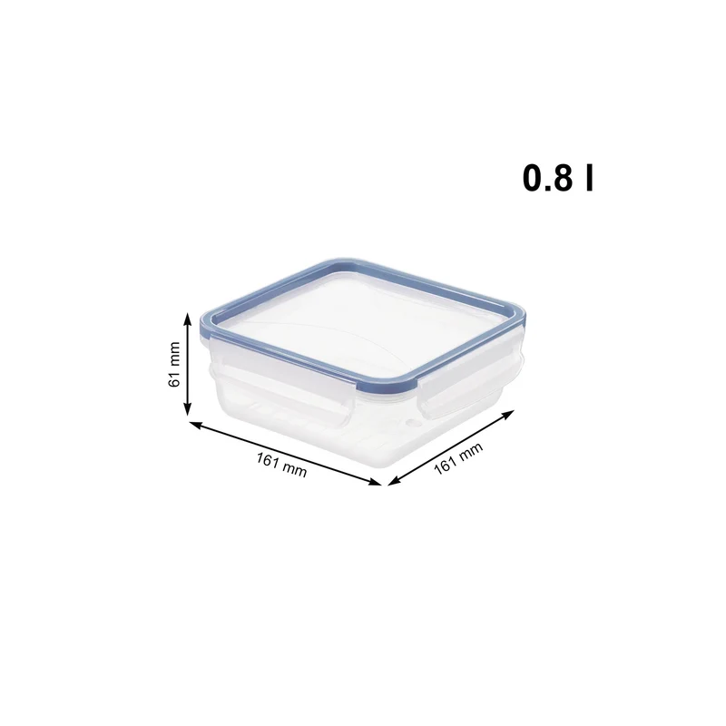 Kühlschrankdose quadratisch 0,8 l CLIC & LOCK