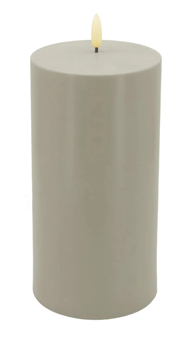 Solar Outdoor LED 3D Stumpenkerze 20x7,5cm Sand Timer Kunststoff flackernde Kerze