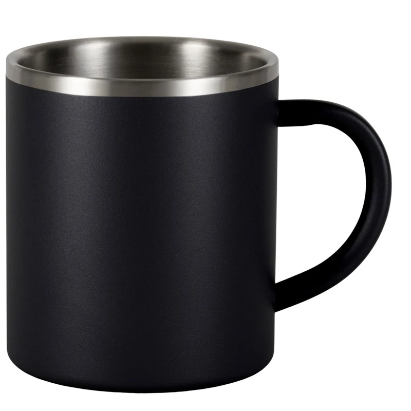Edelstahl Thermo Tasse 350 ml - doppelwandig - Isolierbecher mit Henkel ohne Deckel Edelstahltasse Thermotasse Thermobecher Kaffeebecher Kaffeetasse Becher Kaffee