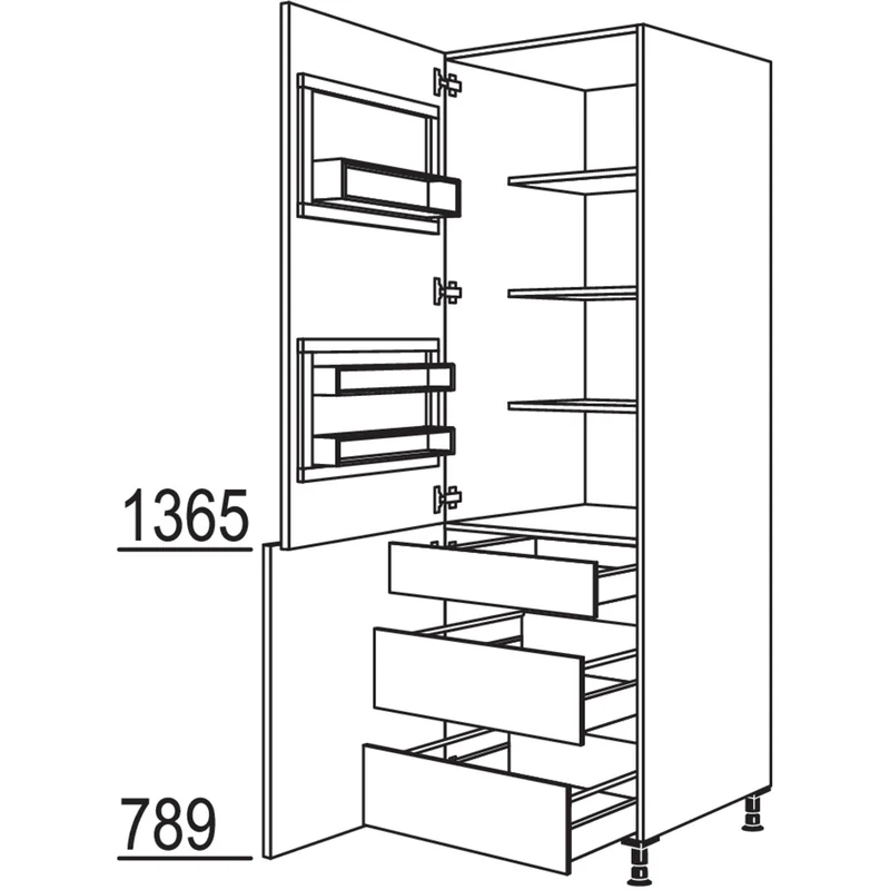 nobilia XL-Breakfastschrank BKFSTI2A50-2X 50 cm