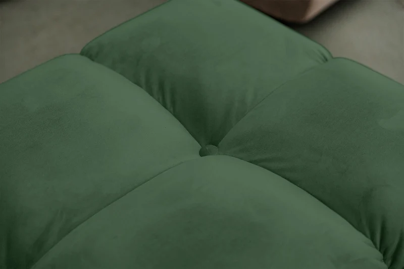 KAWOLA Sitzgruppe VIVIEN Ecksofa Drehsessel Hockerbank Velvet smaragd