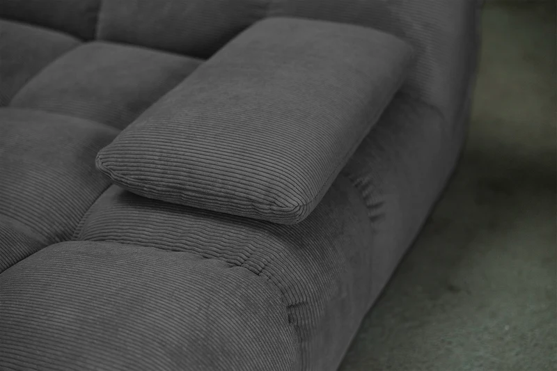 KAWOLA Big Sofa VIVIEN Feincord anthrazit