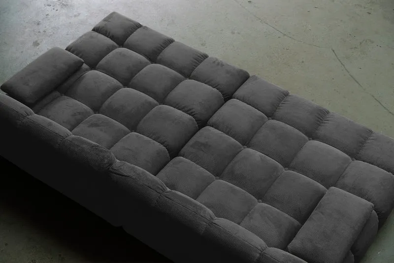 KAWOLA Big Sofa VIVIEN Feincord anthrazit