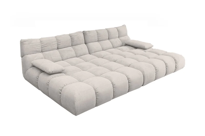 KAWOLA Big Sofa VIVIEN Feincord silber