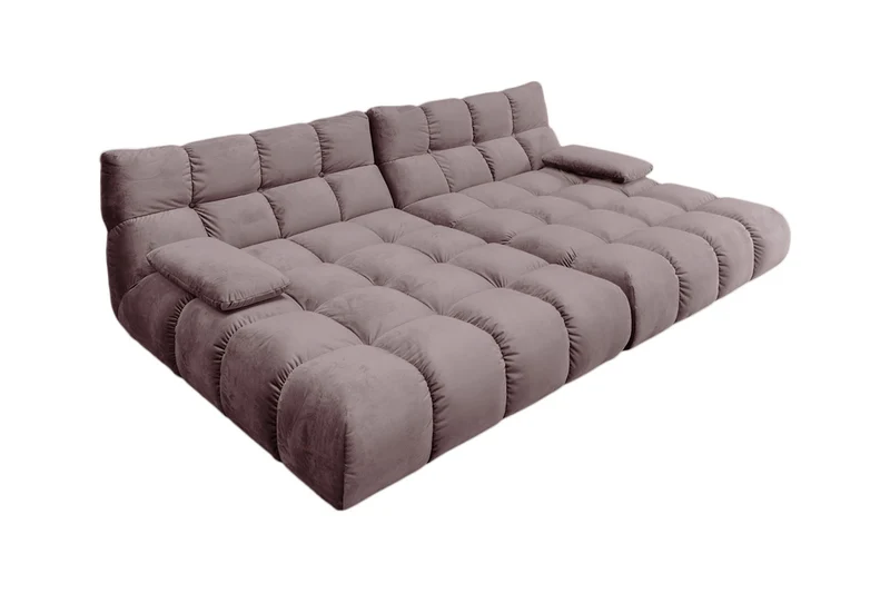 KAWOLA Big Sofa VIVIEN Velvet roségrau