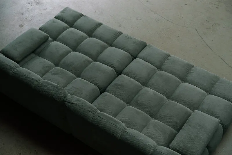KAWOLA Big Sofa VIVIEN Feincord grün