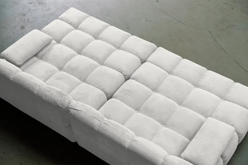 KAWOLA Big Sofa VIVIEN Feincord weiß