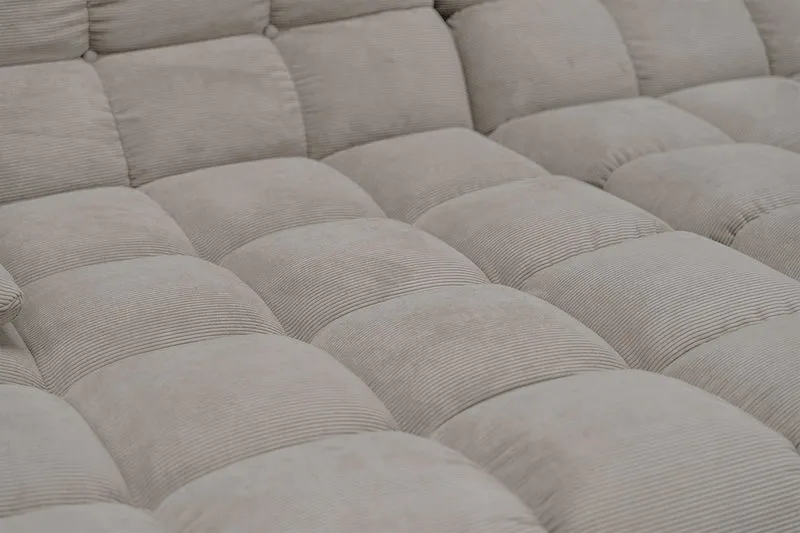 KAWOLA Big Sofa VIVIEN Feincord grau