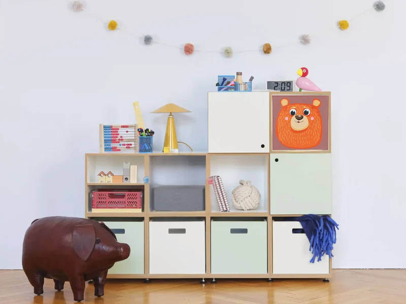 Kinder Aufbewahrungsbox Bär 30cm Faltbar Spielzeug Organizer für Ikea Kallax
