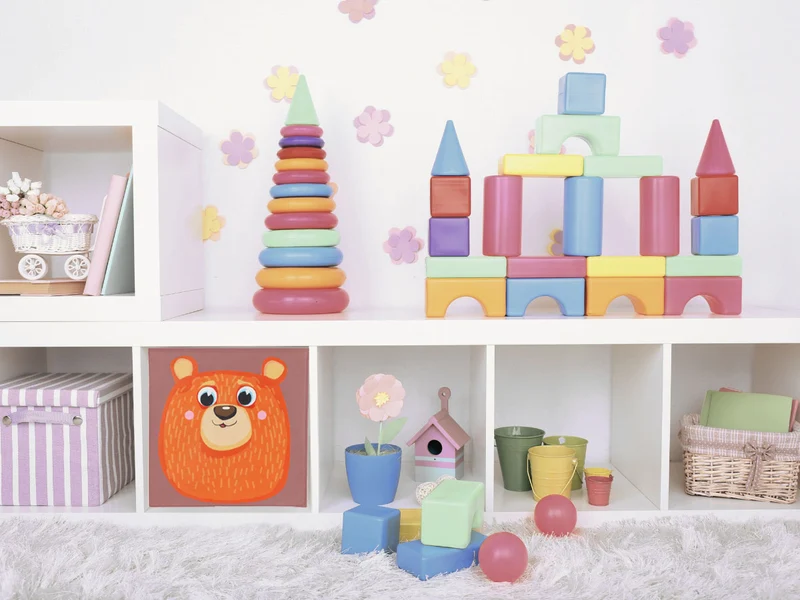 Kinder Aufbewahrungsbox Bär 30cm Faltbar Spielzeug Organizer für Ikea Kallax